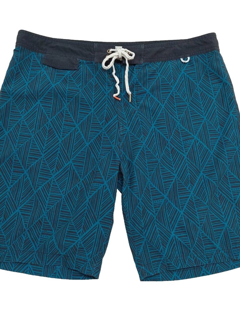 Roark Revival Board Shorts Trunks Blue/Black Geometric Pattern Men's. Sz 36